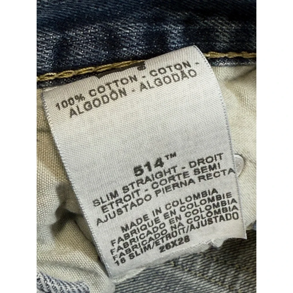 Levi's 514 Slim Straight Jeans Size 26 Blue Denim Pants Normal Wear EUC